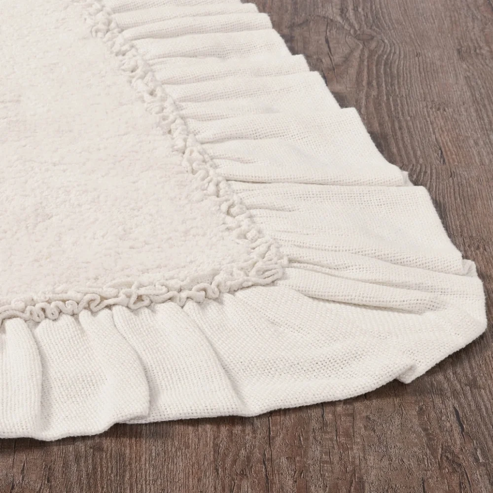 Beautiful Farmhouse/Country/Neutral Burlap Antique White Bath mat 27x48